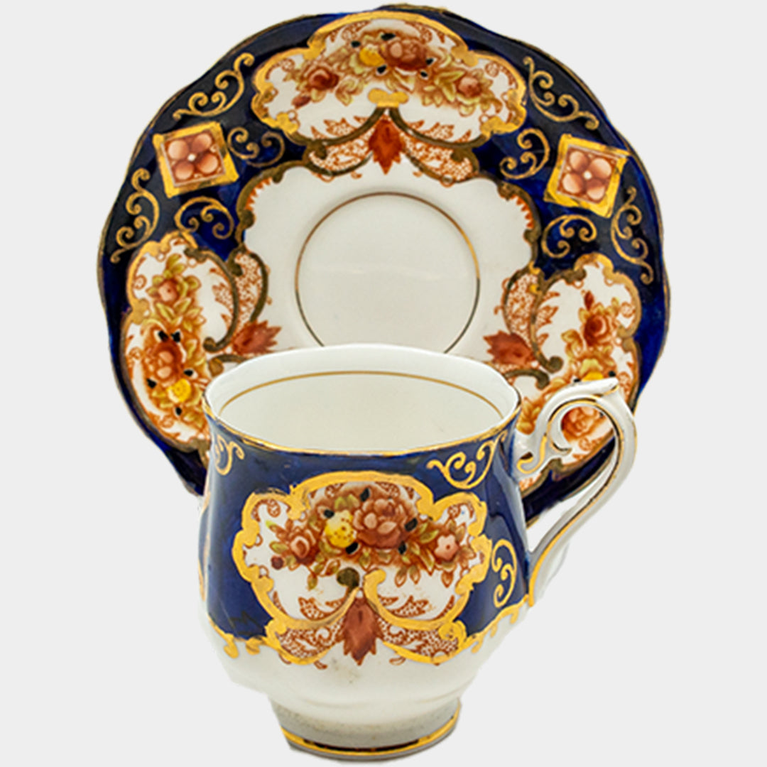 İngiliz Royal Albert el boyama Heirloom duble kahve fincanı