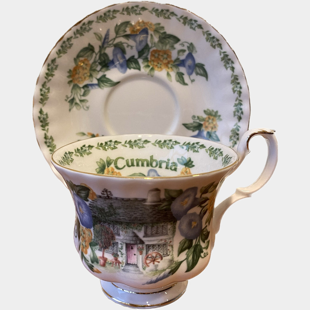 İngiliz Royal Albert İngiliz evleri serisine özel Cumbria porselen çay fincanı