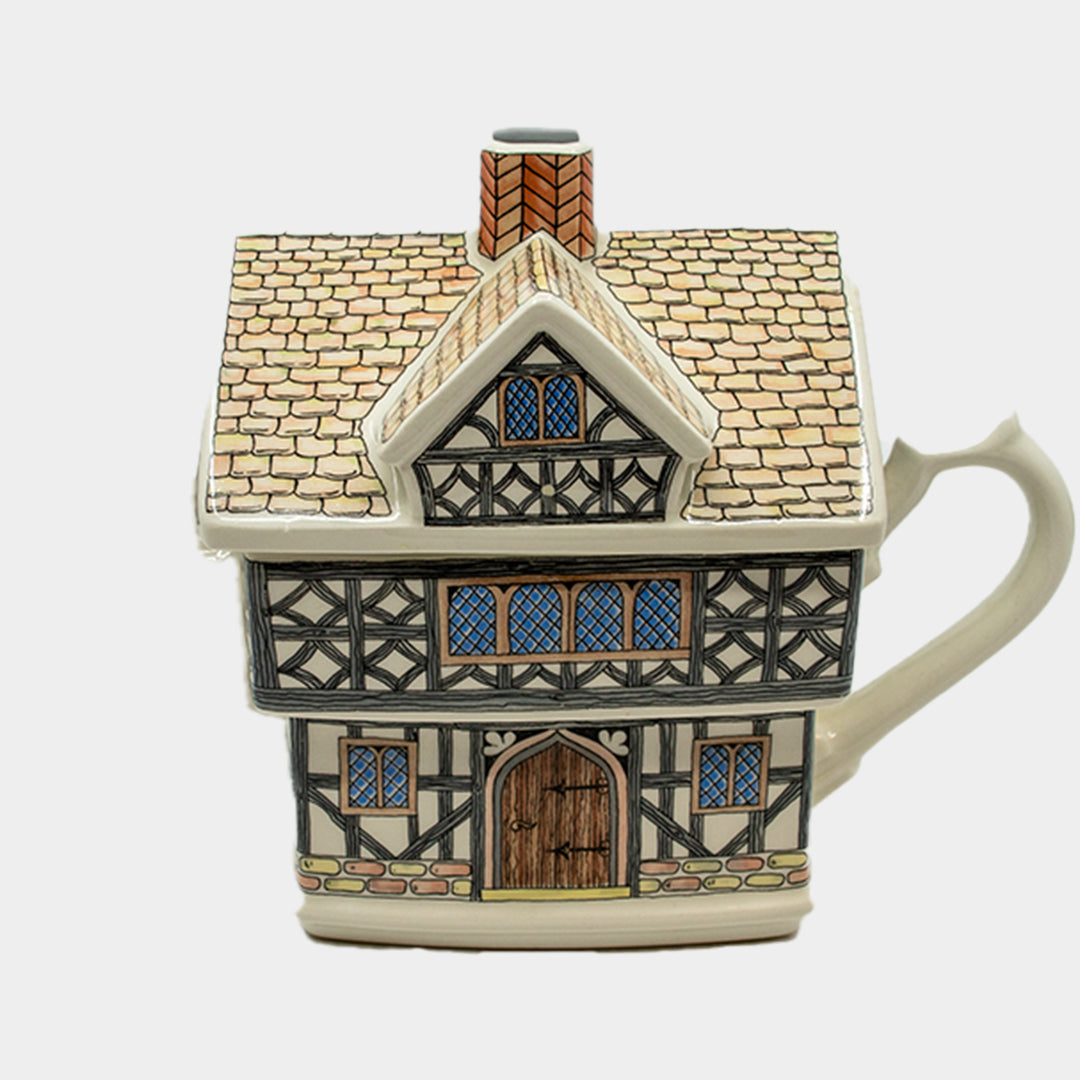 İngiliz Sadler ‘’Tudor House ‘’ isimli vintage eski çiftlik evi şeklinde porselen pot