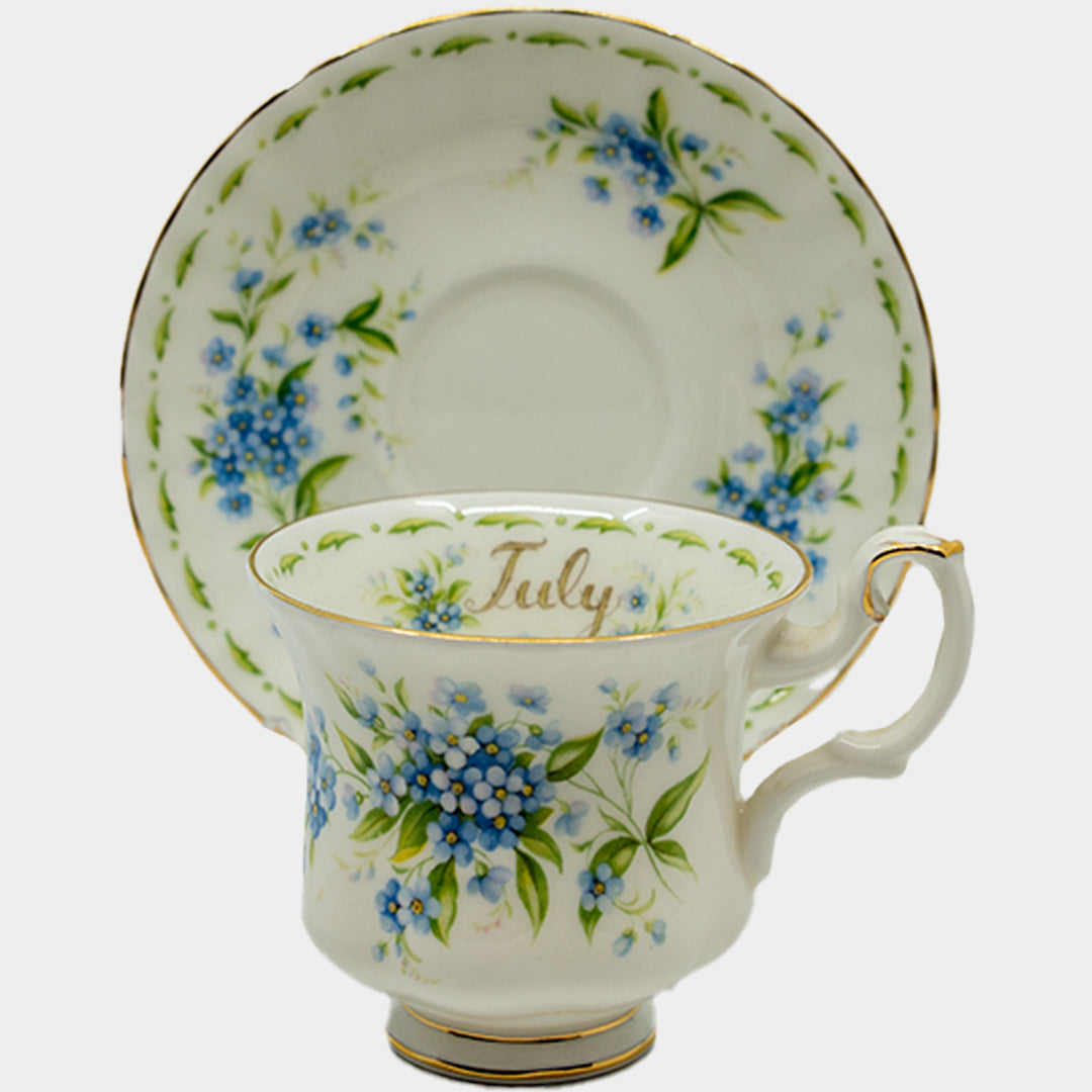 İngiliz Royal Albert ay serisi Temmuz ( July ) porselen çay fincanı