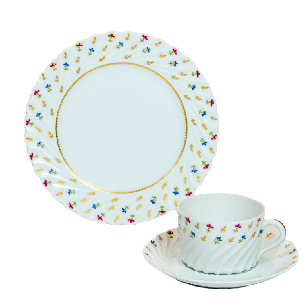 Fransız haviland limoges porselen çay fincanı trio set