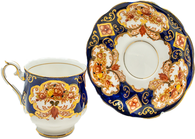 İngiliz Royal Albert el boyama Heirloom duble kahve fincanı