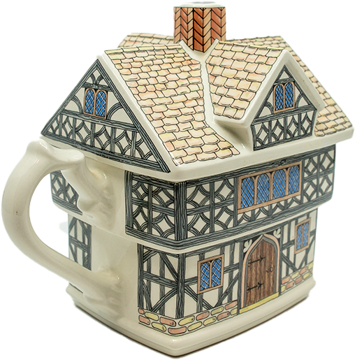İngiliz Sadler ‘’Tudor House ‘’ isimli vintage eski çiftlik evi şeklinde porselen pot