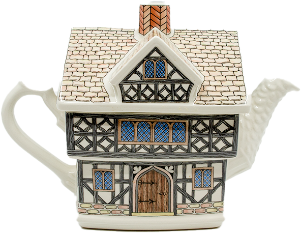 İngiliz Sadler ‘’Tudor House ‘’ isimli vintage eski çiftlik evi şeklinde porselen pot
