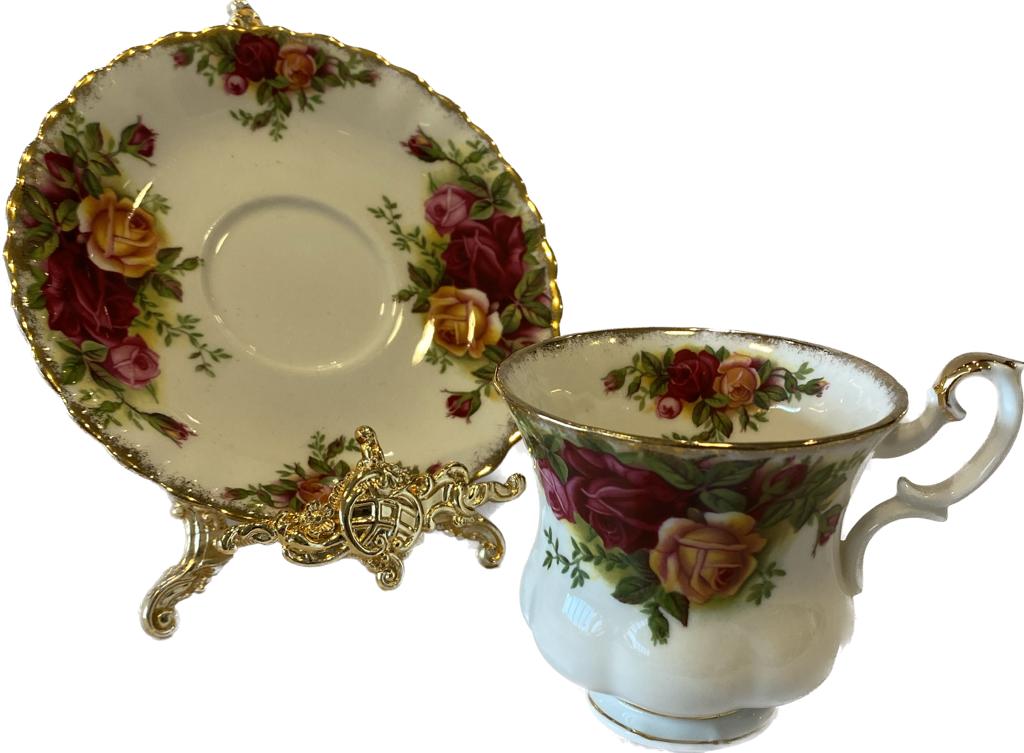 İngiliz Royal Albert Old Country Roses duble kahve fincanı