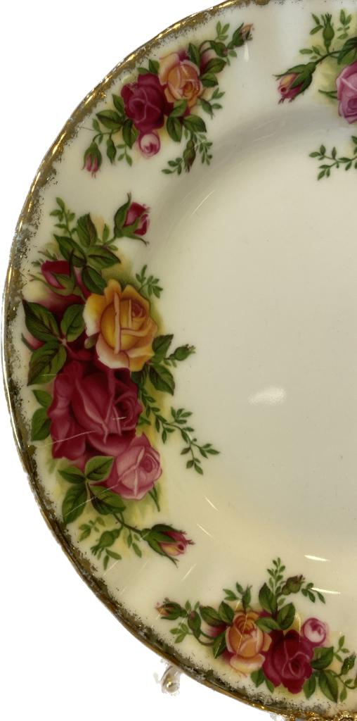 İngiliz Royal Albert old country roses kapaklı porselen tereyağlık