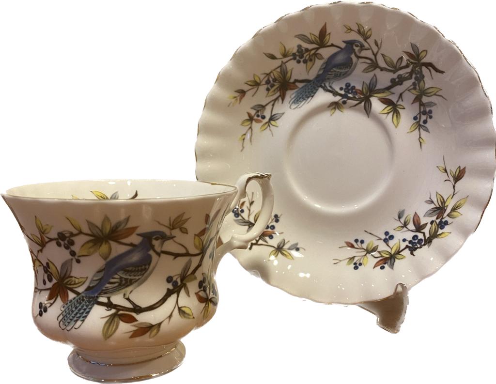 İngiliz Royal Albert Woodland Series Blue Jay çay fincanı