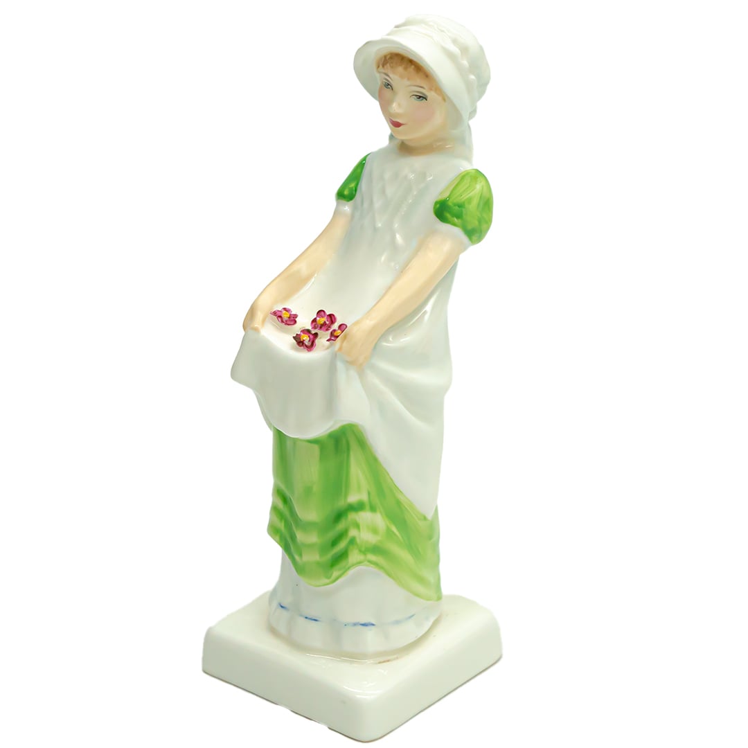 Vintage Royal Doulton ‘’Edith’’ Figüre İsimli Koleksiyonluk Çiçek Toplayan Çiftçi Kız Porselen Biblo